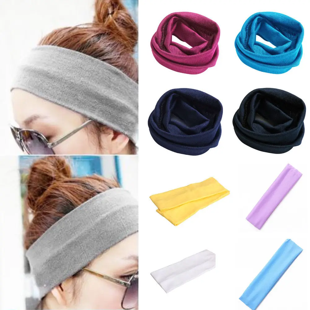 Women Men Headband Sports Yoga Fitness Stretch Sweatband Hair Band  Elasticity Towel Headband Headwear Absorb Sweat