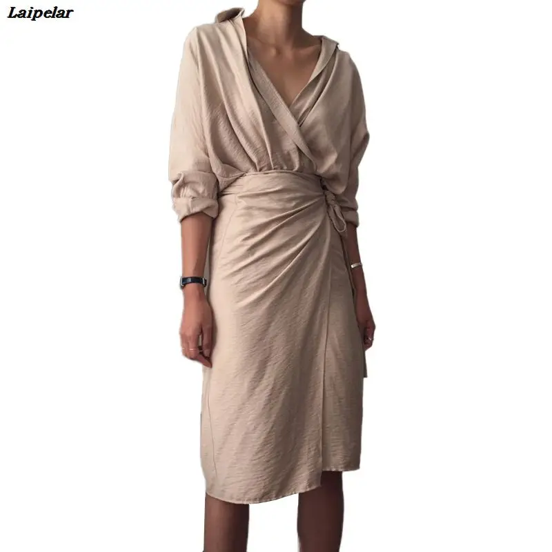 Vintage wrap shirt dress Women 