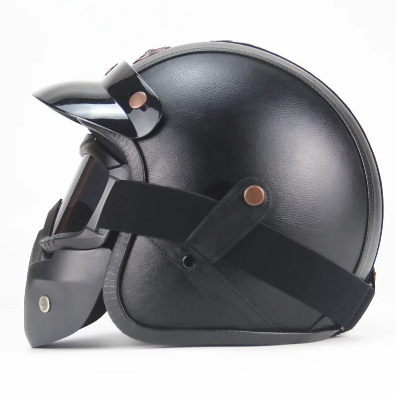 leather crash helmet