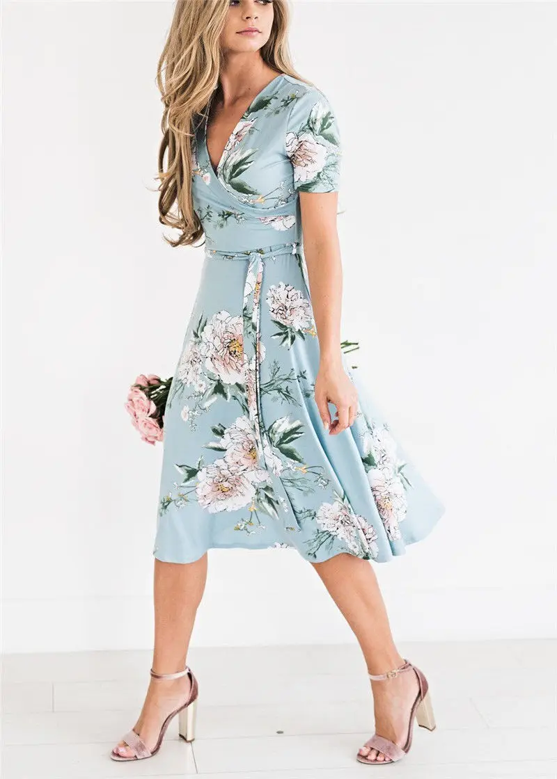 2018 Womens Floral Long Maxi Dress Sexy 