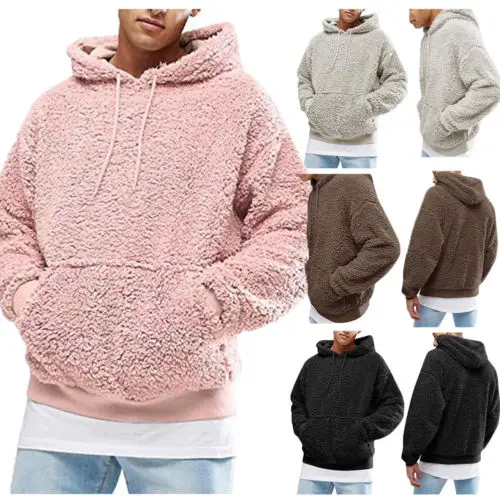 2019 Winter Furry Hodies Men Casual 