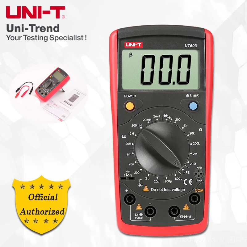 Uni-T UT603 Misuratore di capacità di induttanza; Misuratore manuale di resistori/induttanza/capacitivi, test diodi/transistor, mantenimento dei dati