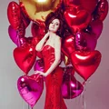 15pcs/lot 18inch Gold Silver Red Heart Love Balloon Pure Color Foil Helium Baloon For Wedding Birthday Party Decoration Supplies preview-5