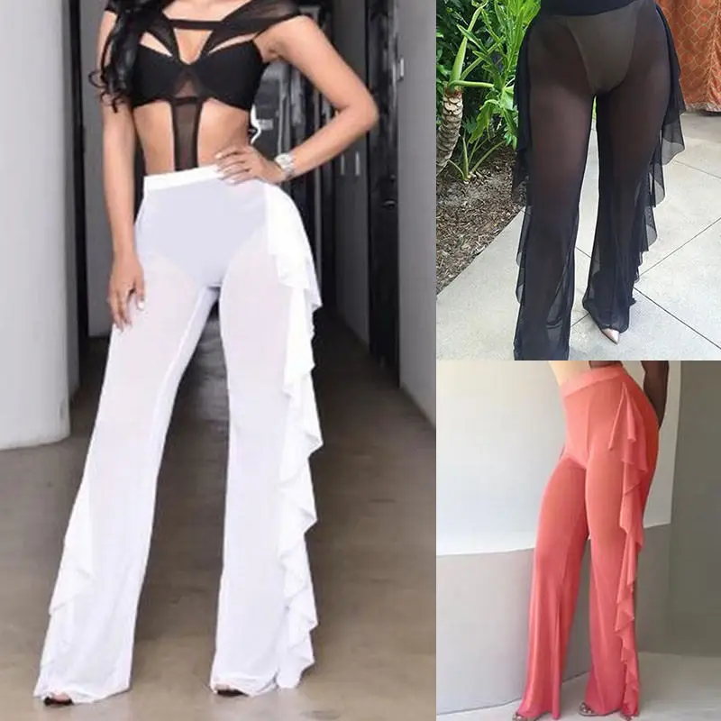 Sexy Women Bikini Cover Up Mesh Sheer 