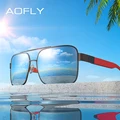 AOFLY BRAND DESIGN Polarized Sunglasses Men Driving Square Metal Frame Men's Glasses Male Eyewear Goggles UV400 Gafas AF8181