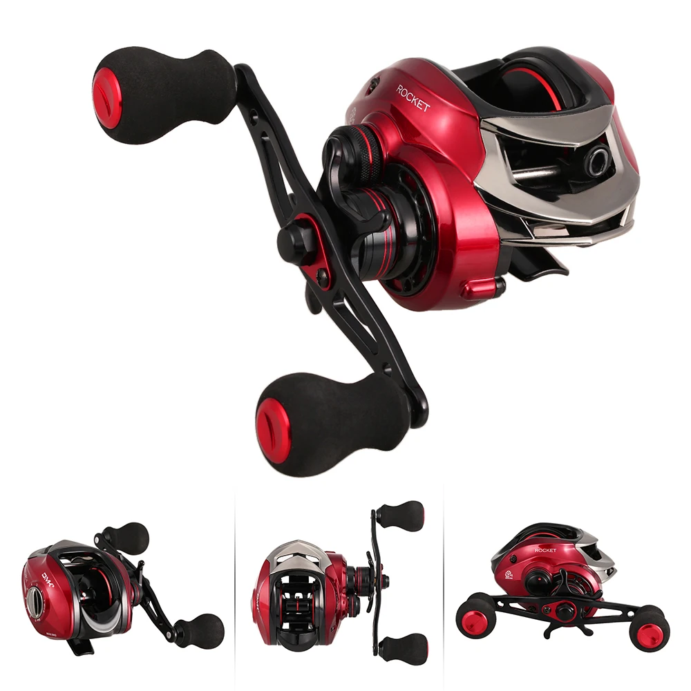 red and black baitcaster reel