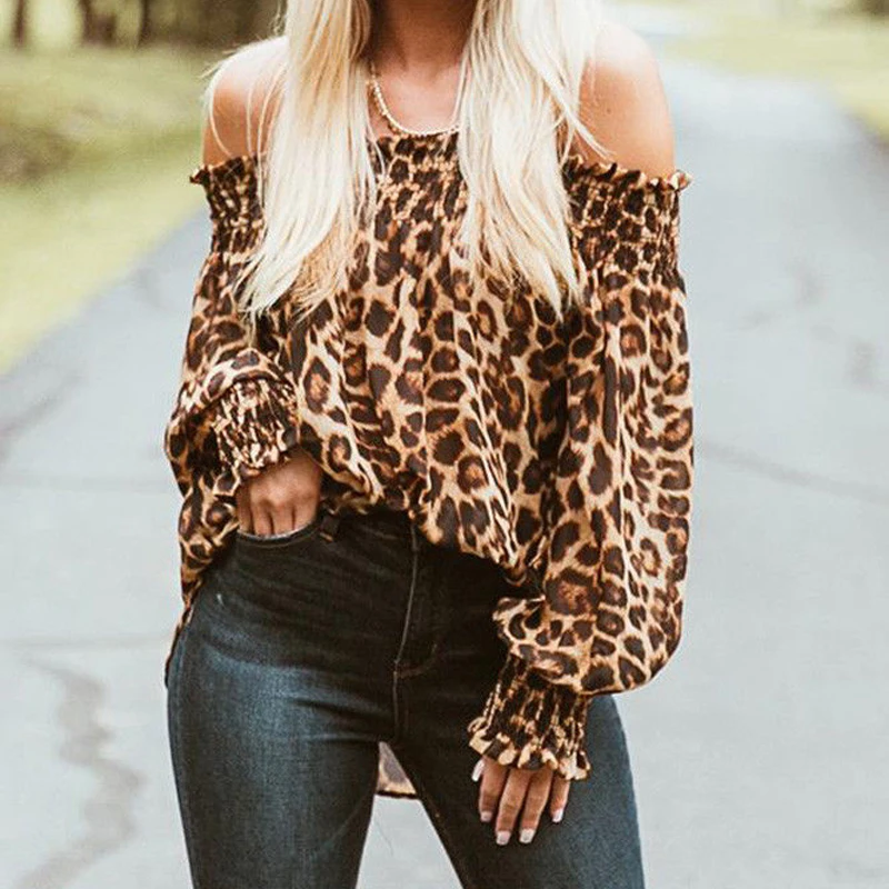 Leopard shirt womens Clearance