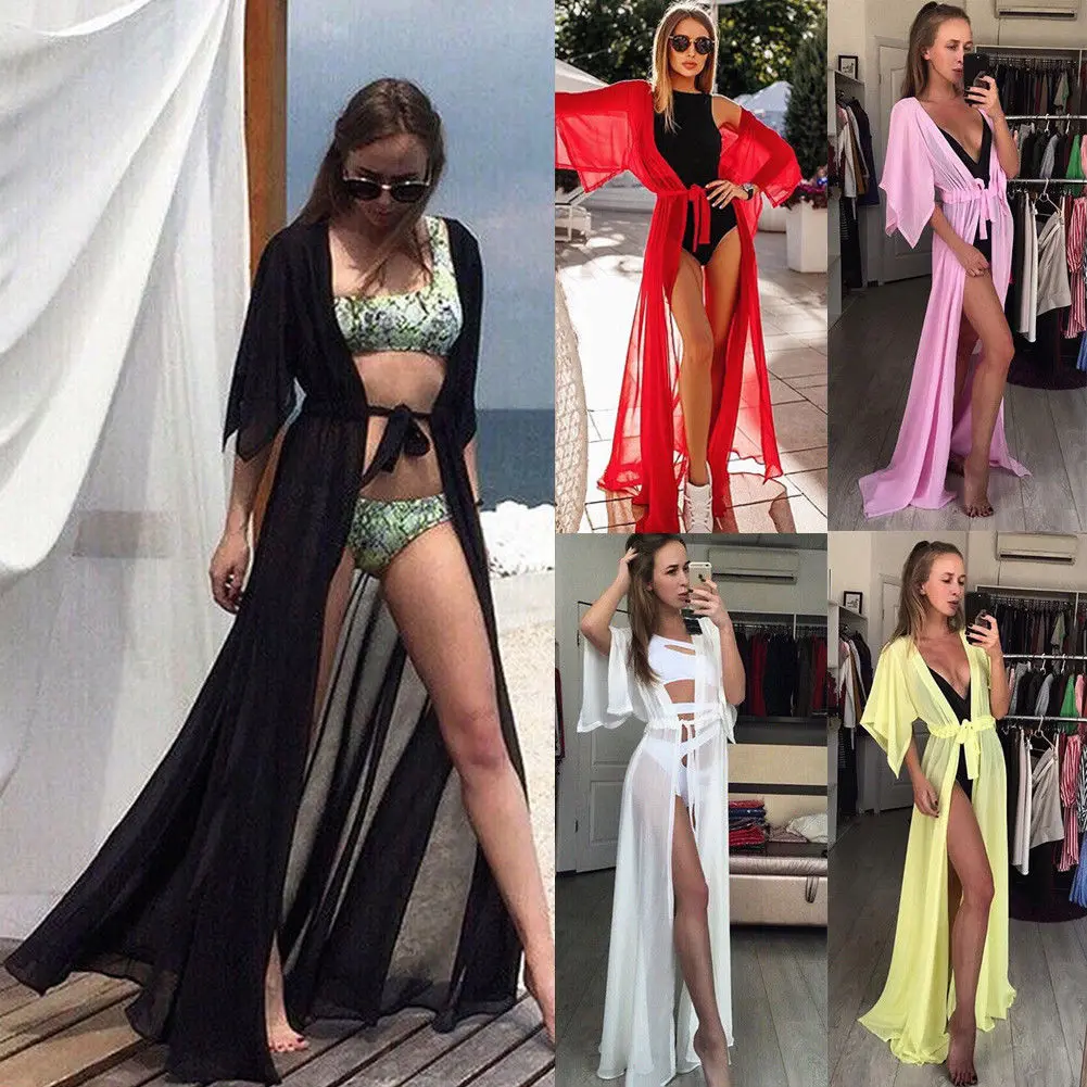Sexy Women Chiffon Kimono Beach Cover 