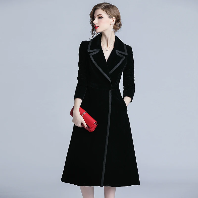 velvet trench coat womens