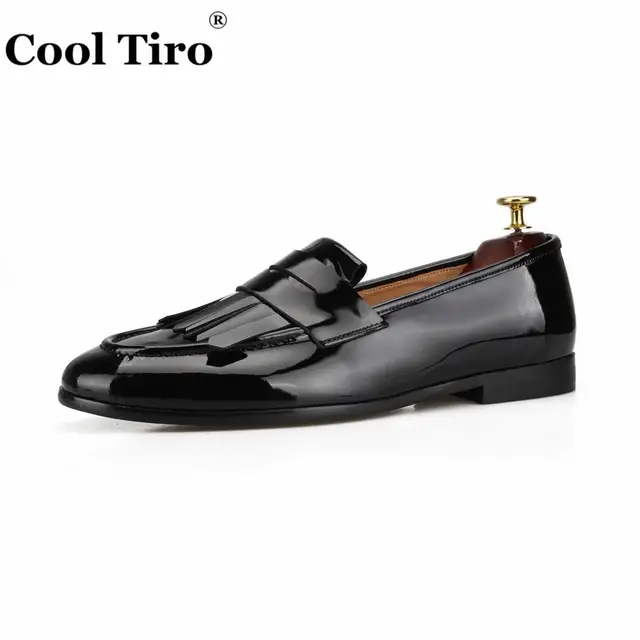 black patent mens loafers