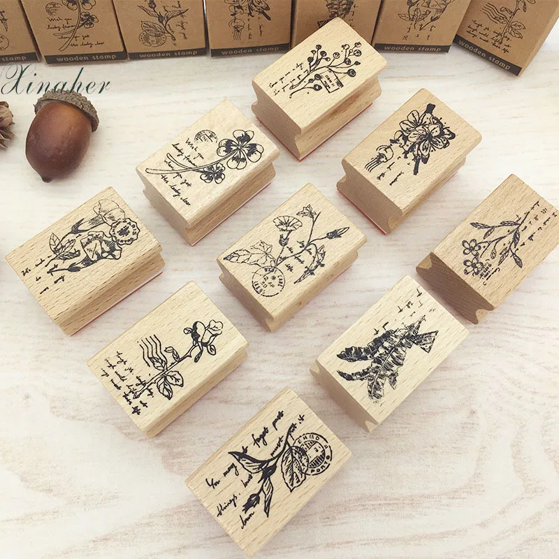 Tree Wooden Rubber Stamps Set Diy Rubber Stamp For Card Making Scrapbooking