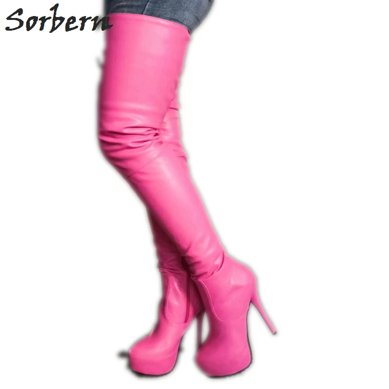 Sorbern Hot Pink Over The Knee Boots 