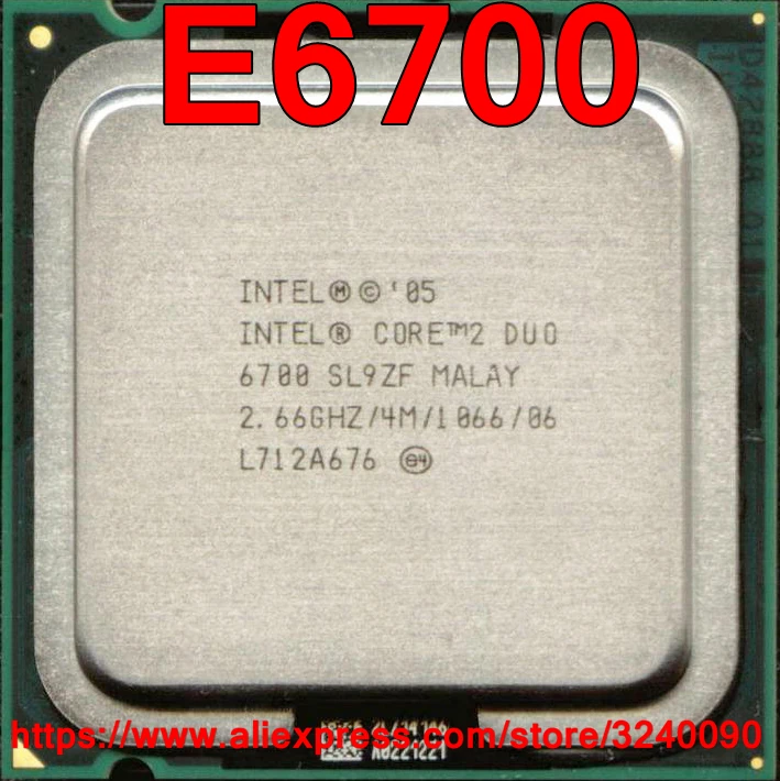 Original Intel CPU Core 2 Duo E6700 Processor 2.66GHz/4M/1066MHz Dual-Core Socket 775 free shipping speedy ship out-animated-img