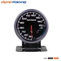 Dynoracing 60mm מד טמפ' שמן פנים שחור 50-150c אור לבן/ענבר פונקציית שיא מד טמפרטורת שמן מד רכב עם חיישן