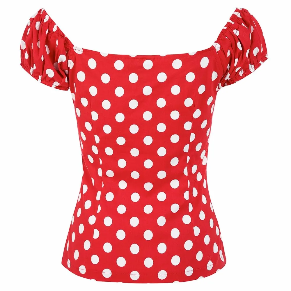 summer women vintage 50s polka dot 