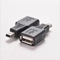 New Mini USB Male to USB Female Converter Connector Transfer data Sync OTG Adapter for Car AUX MP3 MP4 Tablets Phones U-Disk preview-1