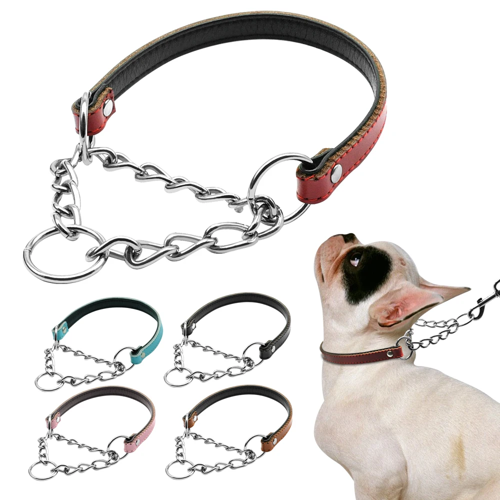 semi choke chain dog collar