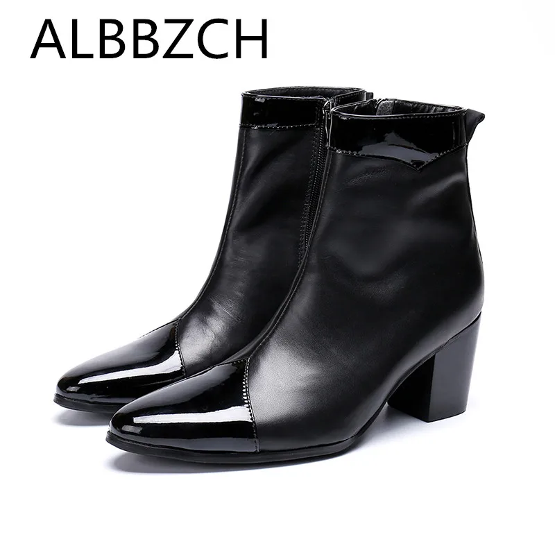 mens boots with big heel