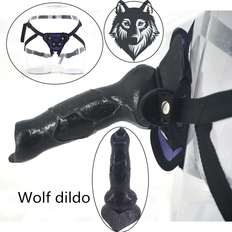 Купить Секс товары | FAAK Strapon dildo animal wolf dildo removable sex  toys for women strap on penis harness dick dog penis vagina stimulate toy