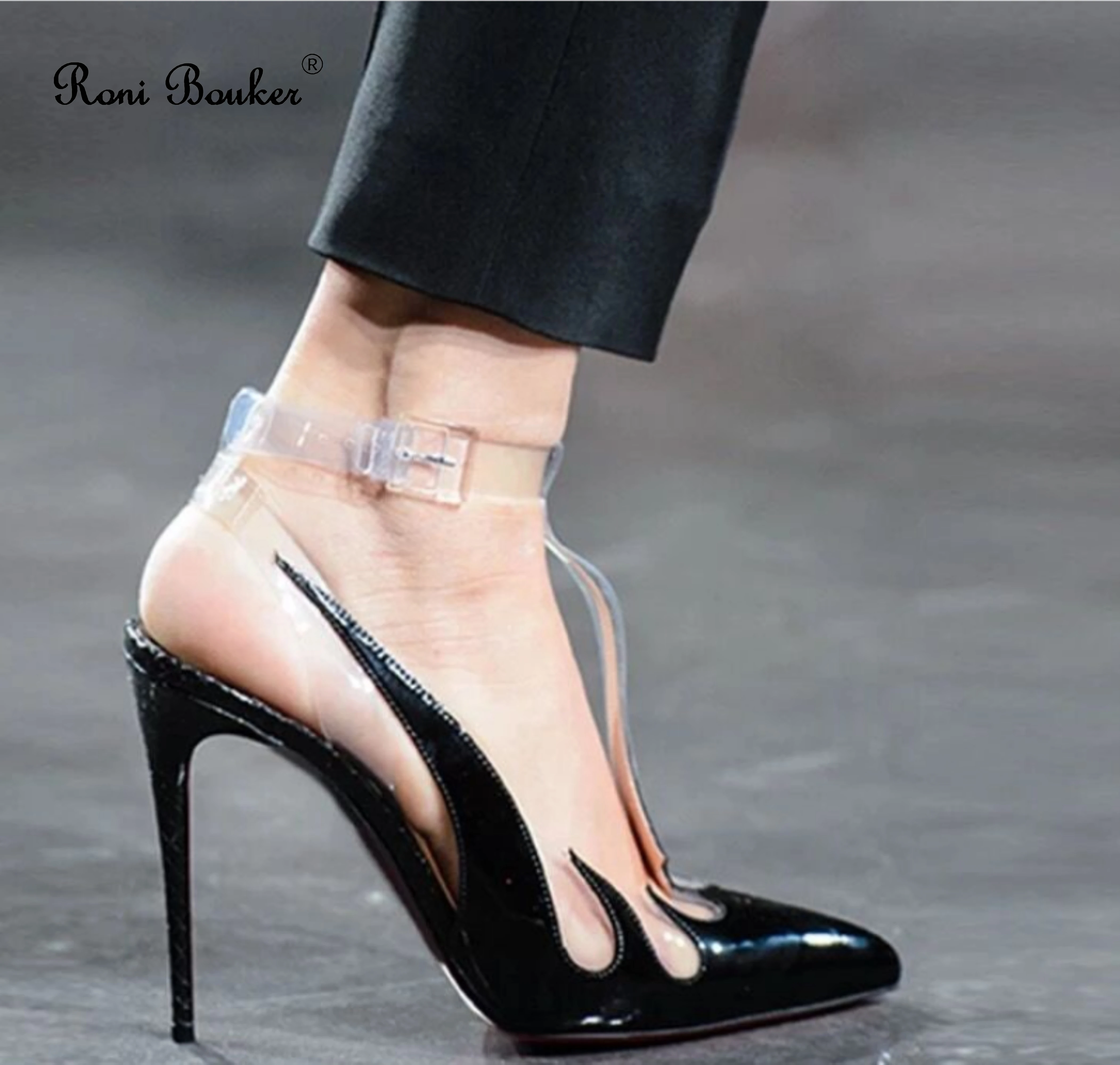 black patent ankle strap shoes