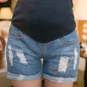 Summer New Jeans Cotton Pregnant Women Maternity Shorts Linen Pants Care  Belly Denim Thin Shorts Plus Size Bermudas