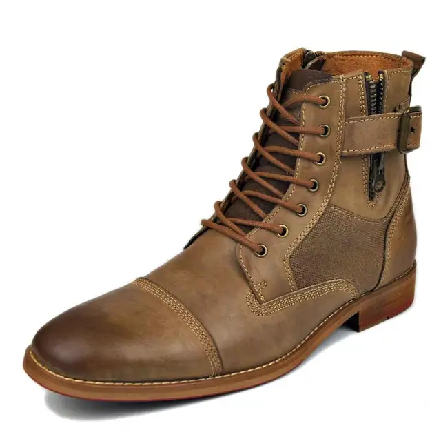 zipper dress boots for men