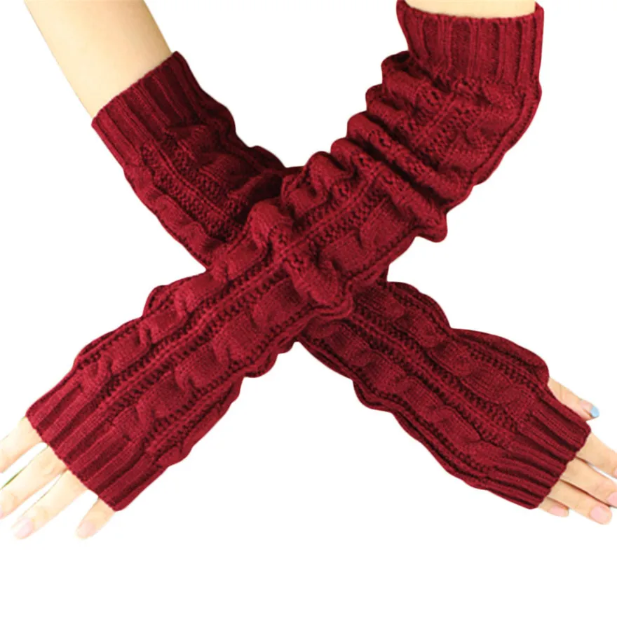 long knit gloves