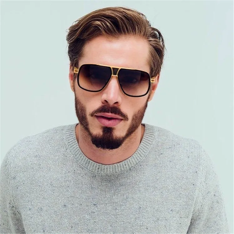 men's retro square sunglasses