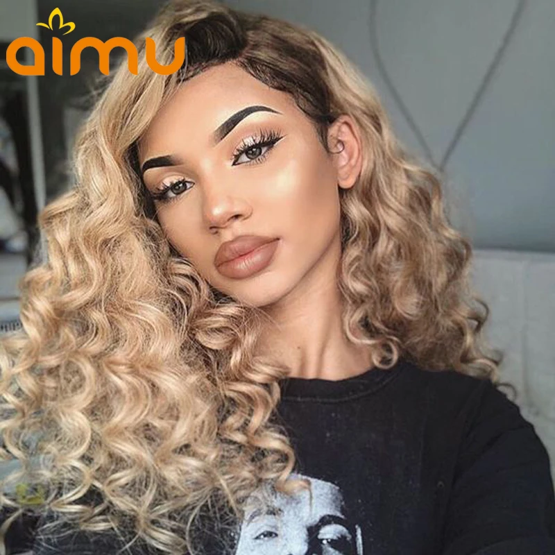 deep wave honey blonde wig