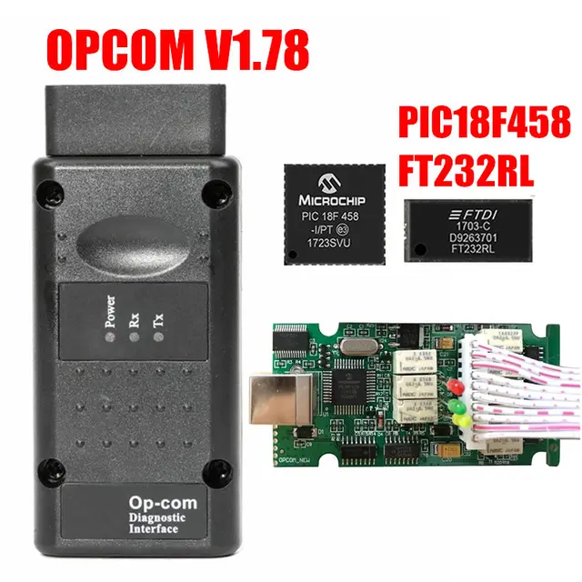 OPCOM 2021 for Opel V1.7/V1.78/V1.99 with PIC18F458 FTDI op-com OBD2 Auto  Diagnostic tool OP COM CAN BUS Interface obd scanner