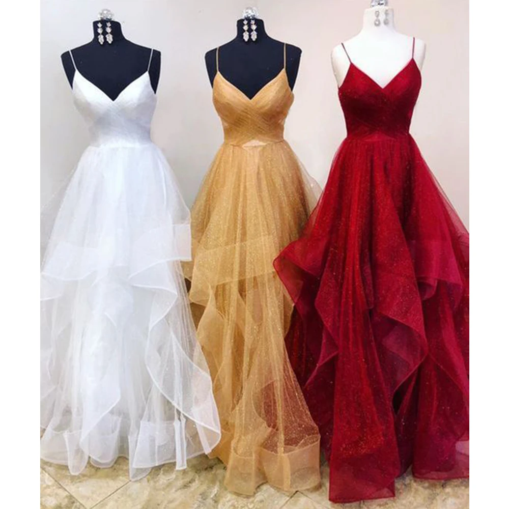 Dark Red Tulle Evening Dress 2020 