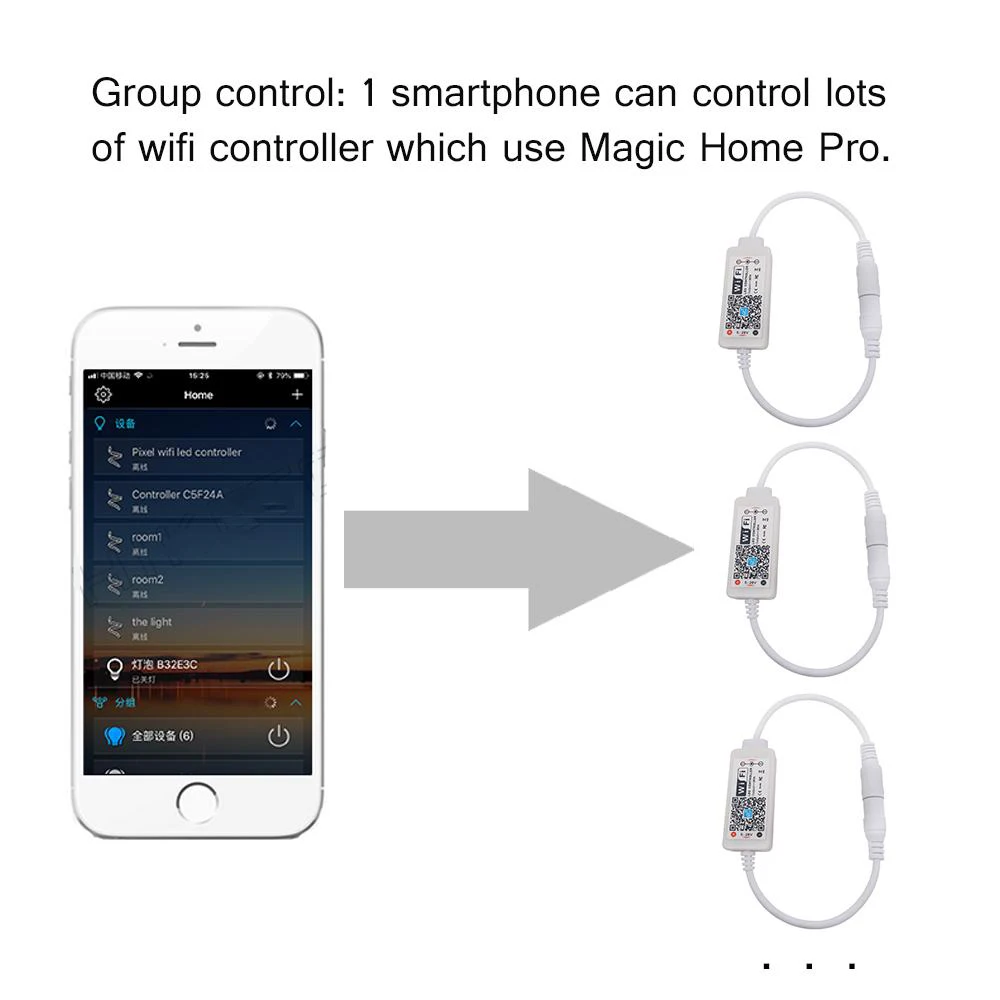 LED WiFi Dimmer Controller Dimmable Magic Home Pro Control Work with Alexa  Google Home IFTTT WiFi Switch for 5050 5630 LED Strip