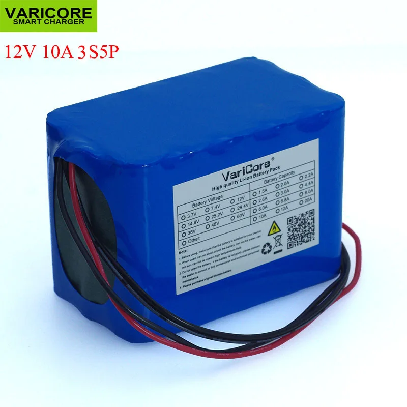 VariCore 100% New Protection Large capacity 12 V 10Ah 18650 lithium Rechargeable battery pack 12.6v 10000 mAh capacity-animated-img