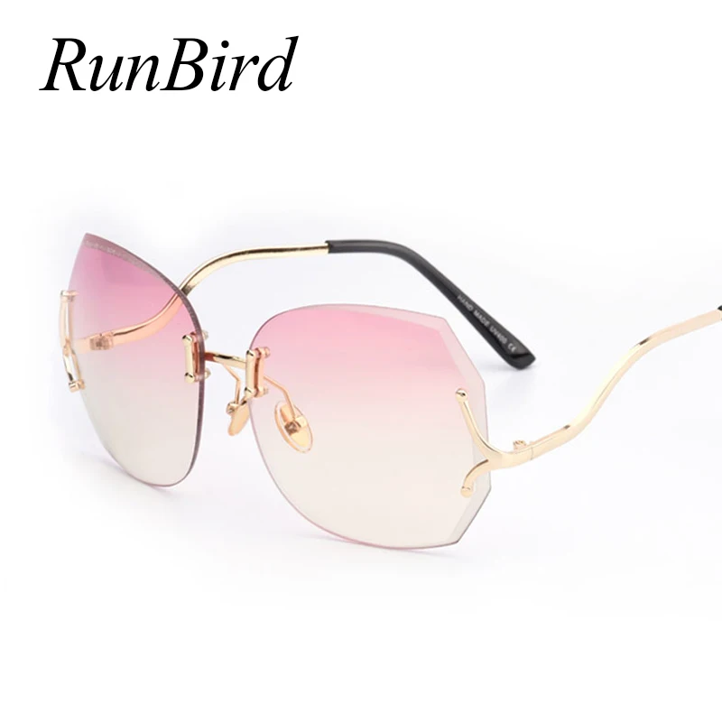 Cumpără Femei ochelari | Unique Fashion Oversized Rimless Sunglasses Metal Oval Sun Glasses Vintage Eyeglasses Female Oculos UV400 375R