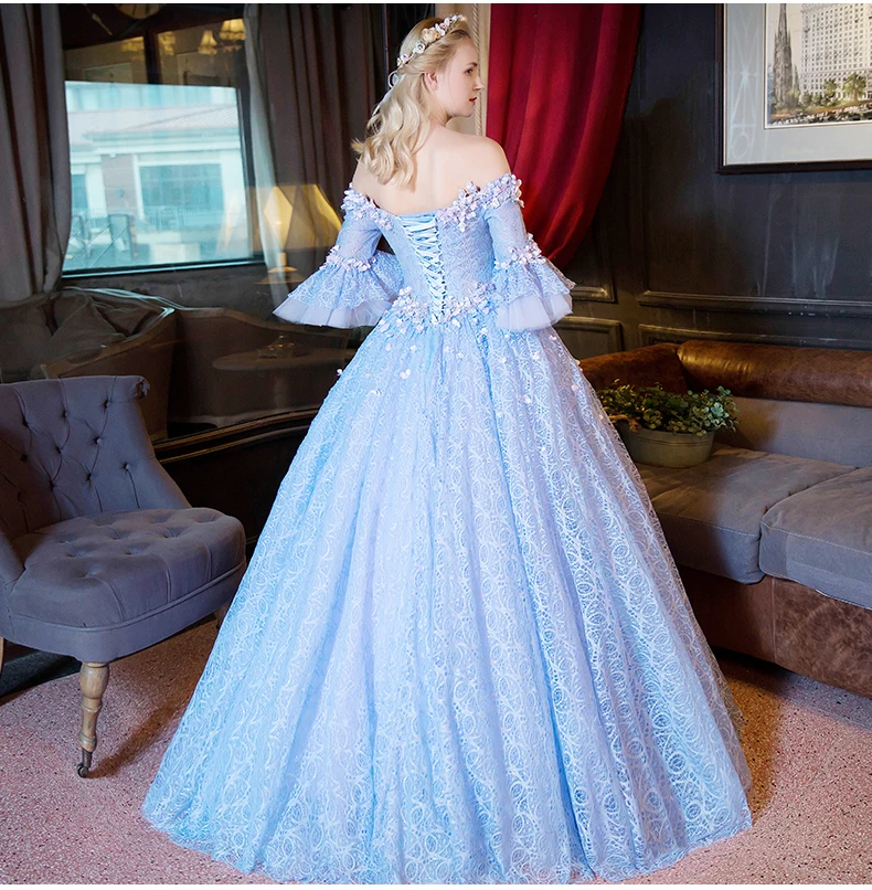 light blue medieval dress