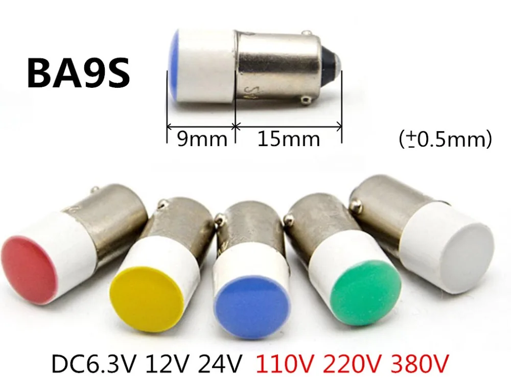 5pcs BA9S LED bulb DC3V BA9S 3V LED BA9S 4.5V LED Bulb BA9S 6V blue