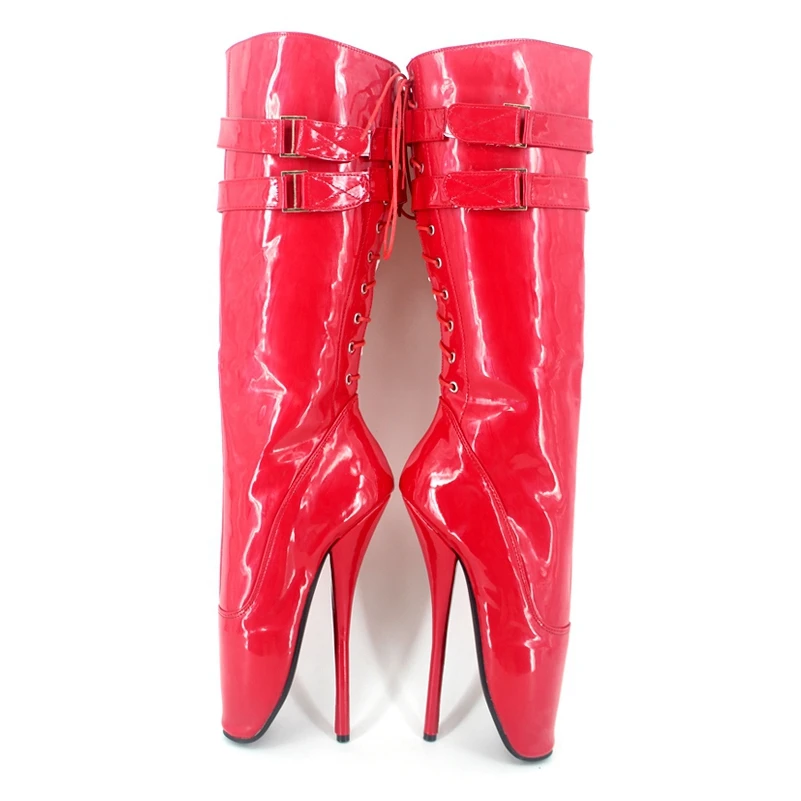 red leather womens boots