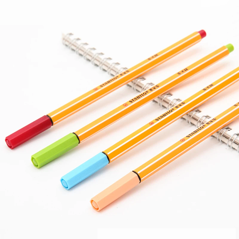 διόρθωσης  1pcs Germany STABILO 88 Fiber Pen Student Account Hook Line Pens  Gel Pen 0.4mm Bright Colors Even Ink Discharge