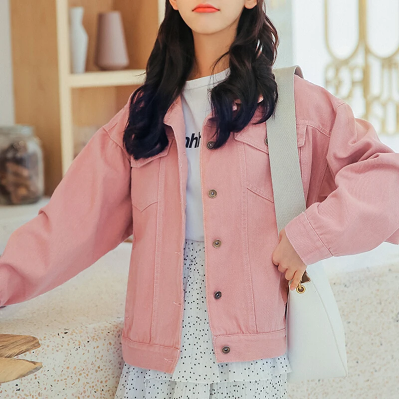 Pink Denim Jacket Women 2022 Spring New 