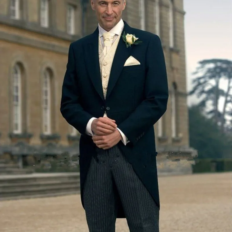 dark navy mens suits Groom suit tuxedos 