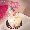 Rainbow Unicorn Cake Topper Cloud Cake Flags Birthday Kids Favors Cake Decoration Cupcake Topper for Wedding Dessert Table Decor preview-6