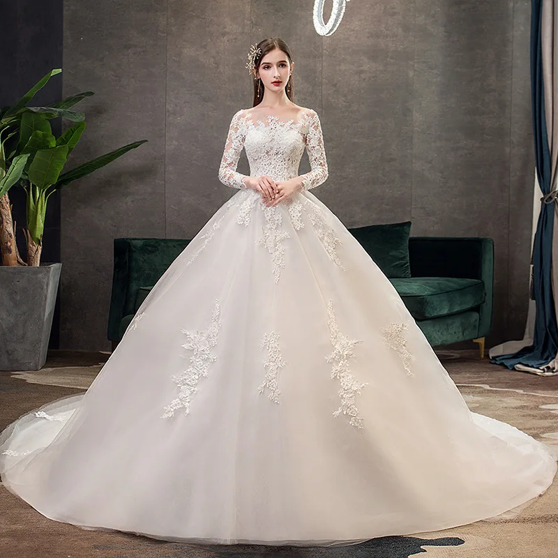 Train Custom Made Slim Bridal Gown 