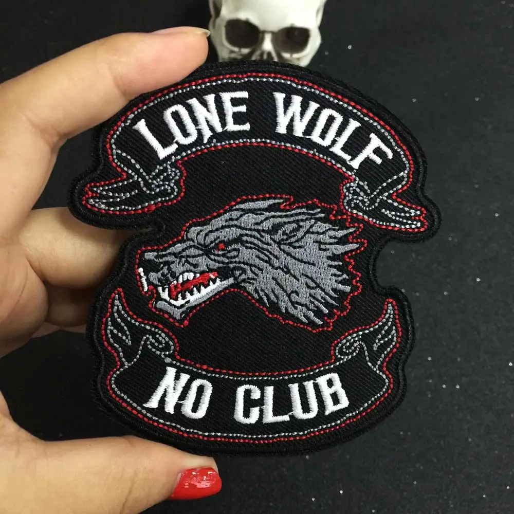 LONE WOLF NO CLUB biker patch 