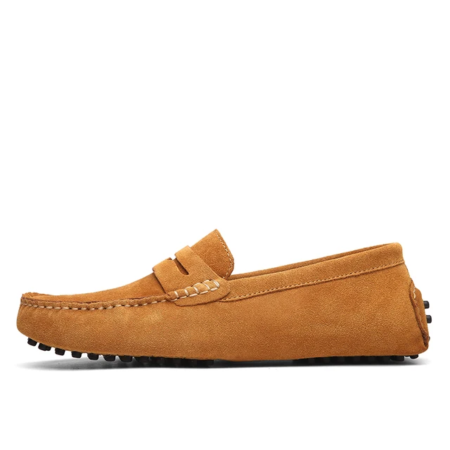 Men Casual Suede Leather Loafers Black 