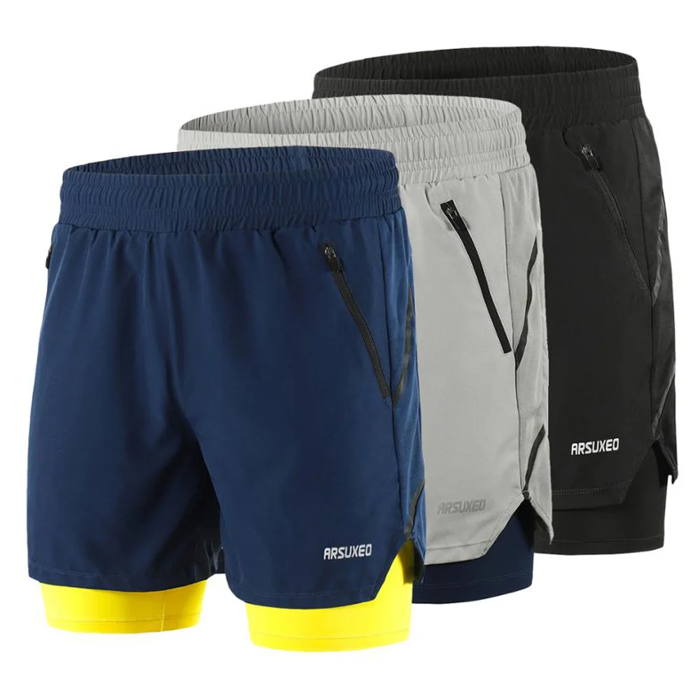 men's 2 in 1 running shorts