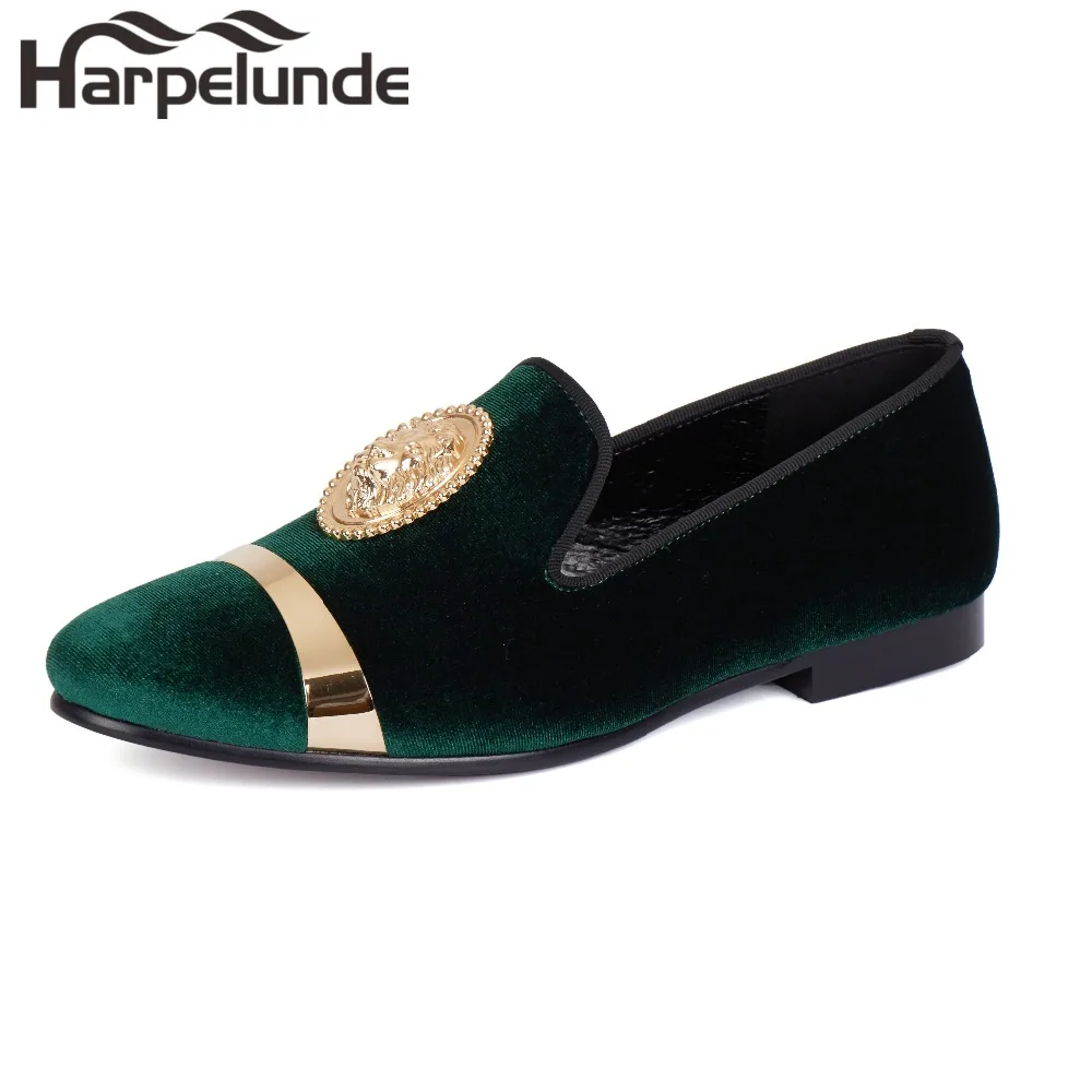 green velvet loafers