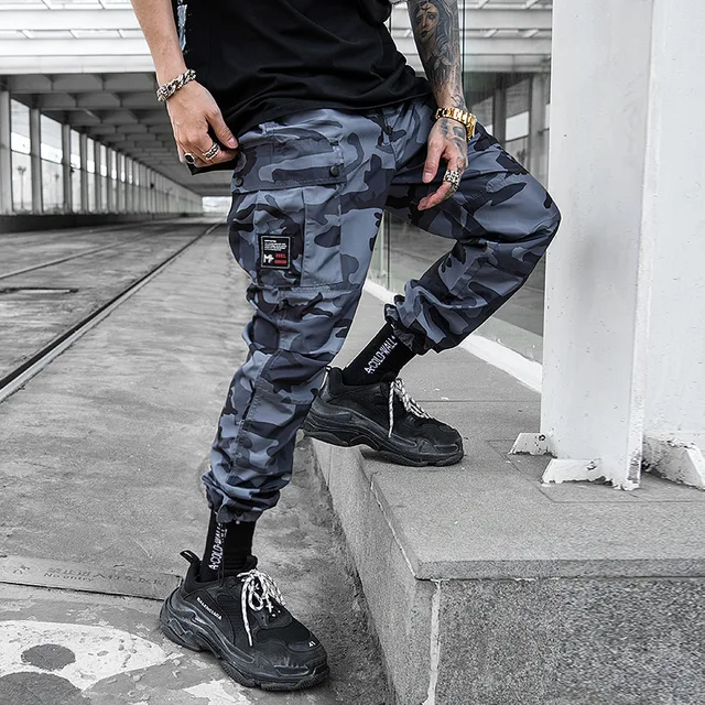 blue cargo joggers