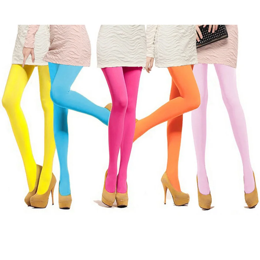 18colors Women Candy Color Warm Sexy Tights 120D Velvet Seamless Pantyhose Large Elastic Long Stockings-animated-img