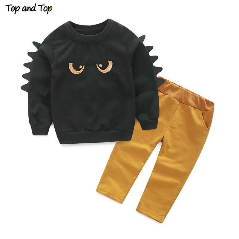 Kids Clothing Sets Long Sleeve T-Shirt + Pants, Autumn Spring Children's Sports Suit Boys Clothes Free Shipping-animated-img