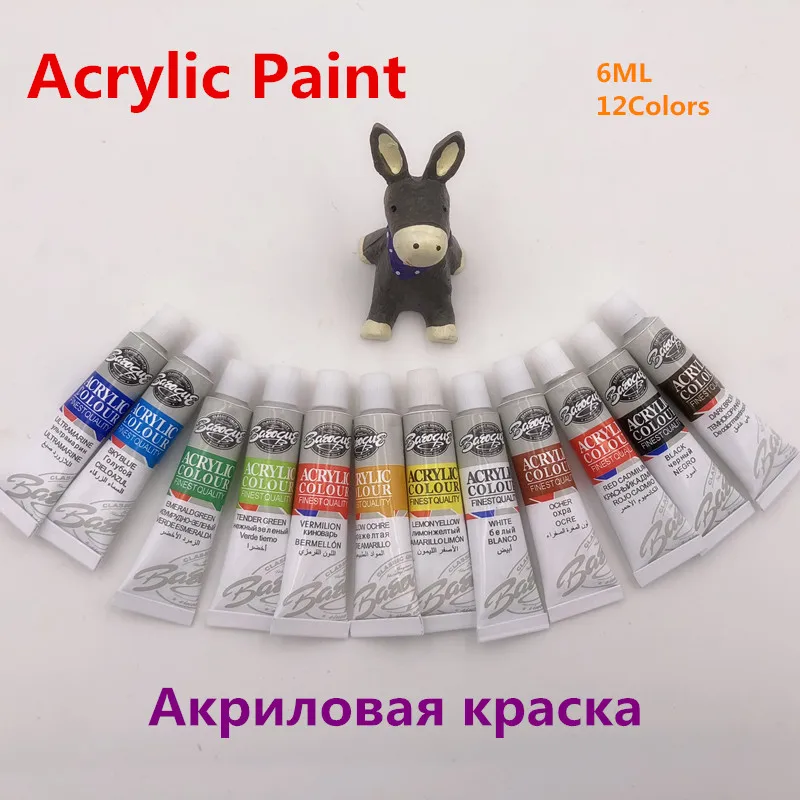 12Colors/Set Acrylic Paint Color Set Acrylic Paints Pigment for Artists  Ceramic Stone Wall Craft Paints